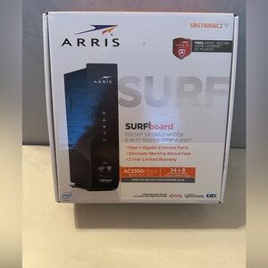 Arris SURFboard SBG7400AC2-RB Wireless Cable Modem In Box With Adapter